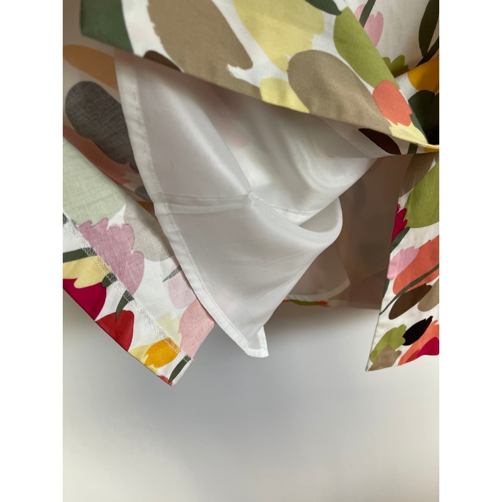 Talbots Multi Color Floral Tulip Print A-Line Skirt Button Front Stretch 10 - Picture 4 of 8